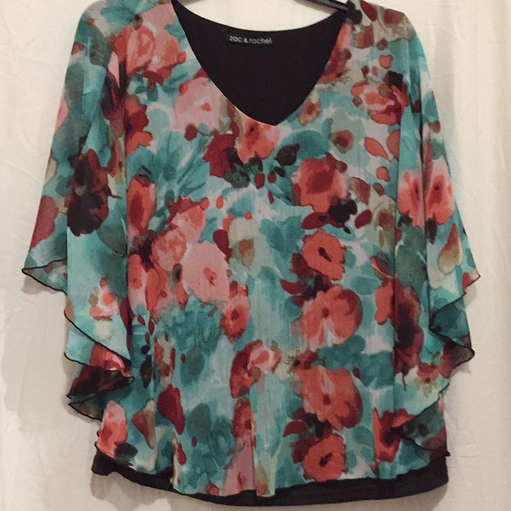 Zac and rachel flower flowy Top Size M